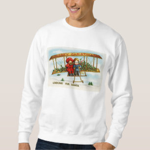 Sudadera Vintage Christmas Children Buscando a Santa María