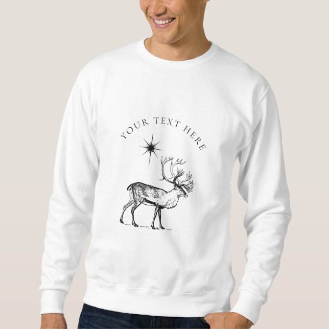 Sudadera Vintage Christmas Deer & Star Personalizado (Anverso)