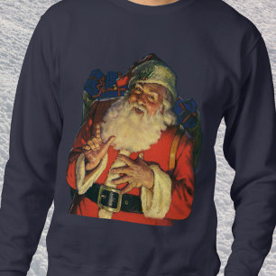 Sudadera Vintage Christmas, Jolly Santa Claus con juguetes