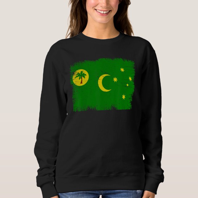 Sudadera Vintage Cocos Keeling Islands Flag Cocos Island (Anverso)