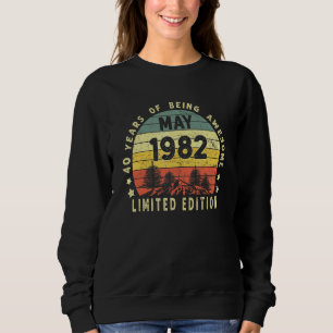 Sudadera Vintage de 40 años Mayo 1982 40º cumpleaños