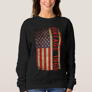 Sudadera Vintage de 55 años 1968 Bandera estadounidense 55º