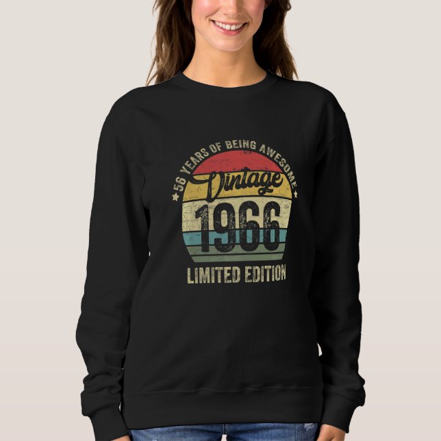 Sudadera Vintage de 56 años 1966 56th Bday (Anverso)