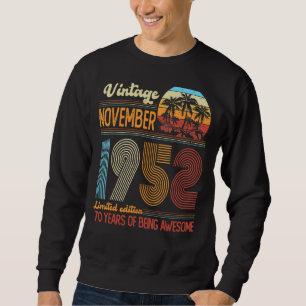 Sudadera Vintage de 70 años noviembre 1952 70º cumpleaños