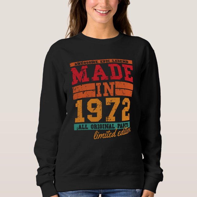 Sudadera Vintage de cumpleaños 1972 (Anverso)
