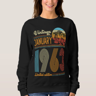 Sudadera Vintage de cumpleaños de 60 años enero de 1963 Muj