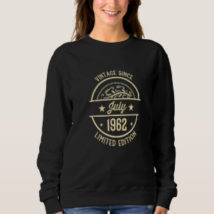 Sudadera Vintage de cumpleaños desde julio de 1962