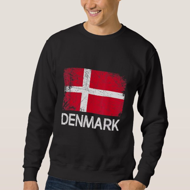 Sudadera Vintage de la bandera danesa (Anverso)