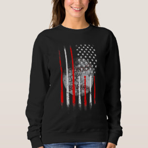 Sudadera Vintage de la bandera estadounidense del béisbol d