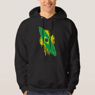 Sudadera Vintage de Surfboard con bandera de Brasil - Surf 