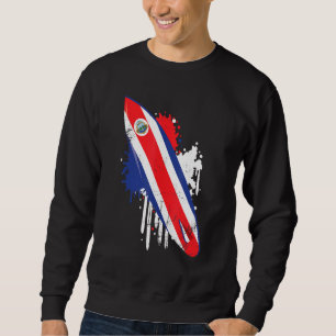 Sudadera Vintage de Surfboard con bandera de Costa Rica - S