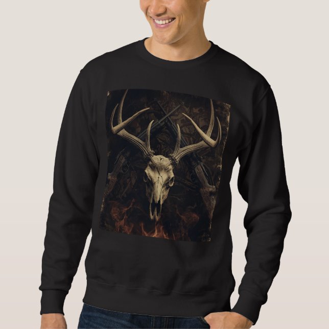 Sudadera Vintage Deer Skull Camo Hunting (Anverso)