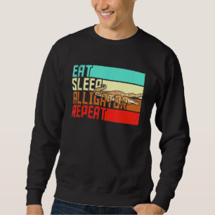 Sudadera Vintage Eat Sleep Repeat Alligator