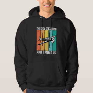 Sudadera Vintage El Cielo Está Llamando Y Debo Ir A Avión