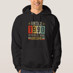 Sudadera Vintage En 1990 Feliz Cumpleaños 33 Años De Estanc