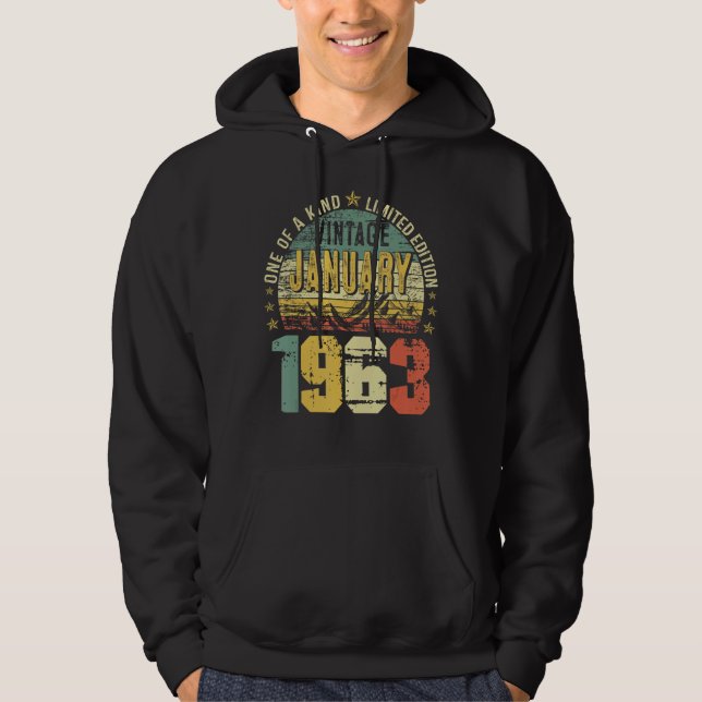 Sudadera Vintage enero 1963 60º cumpleaños (Anverso)