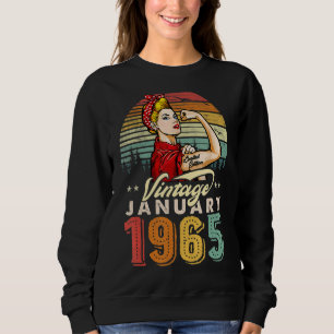 Sudadera Vintage enero 1965 58th Birthday 58 Years Wo