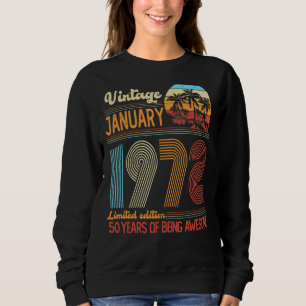 Sudadera Vintage enero 1972 Cumpleaños