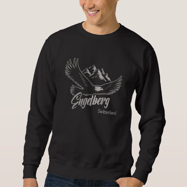 Sudadera Vintage Engelberg Switzerland Mountains Eagle (Anverso)