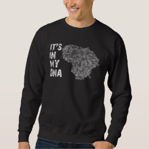 Sudadera Vintage Está En Mi ADN Lituania Mapa De Contorno L
