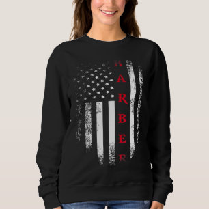 Sudadera Vintage Estados Unidos Bandera Roja Blanca Barber 