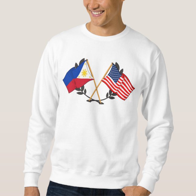 Sudadera Vintage filipino de bandera estadounidense (Anverso)