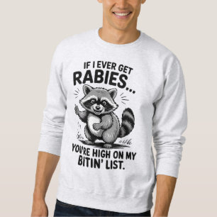 Sudadera Vintage Funny Rabies Sarcasm Raccoon Humor
