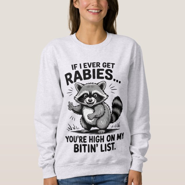 Sudadera Vintage Funny Rabies Sarcasm Raccoon Humor (Anverso)