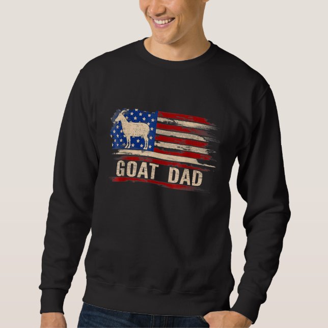 Sudadera Vintage Goat Dad American Flag FarmingFarmer (Anverso)