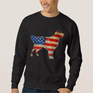 Sudadera Vintage Golden Retriever Dog Bandera Americana 40