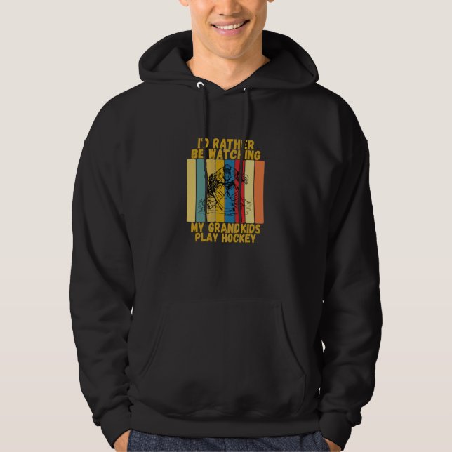 Sudadera Vintage Grandparents Rather Watch Grandkids Hockey (Anverso)