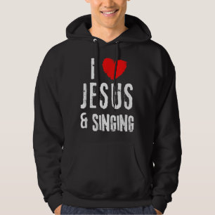 Sudadera Vintage Grunge Amo A JESÚS Y CANTA, Cristiano