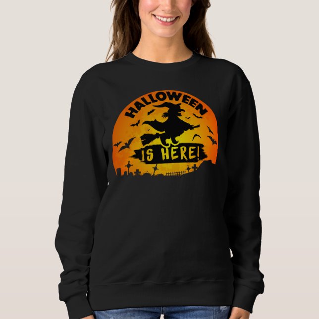 SUDADERA VINTAGE HALLOWEEN ESTÁ AQUÍ (Anverso)