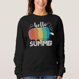 Sudadera Vintage Hello Summer Ice Cream Popsicle Dessert