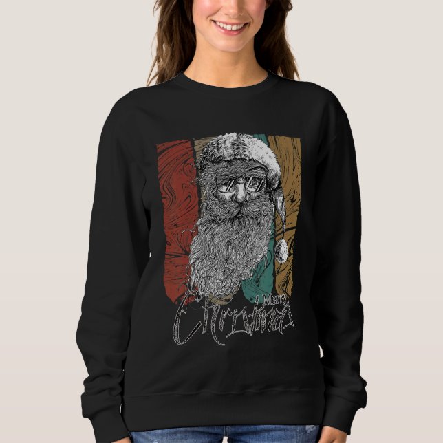 Sudadera Vintage Hipster Santa Claus Xmas (Anverso)