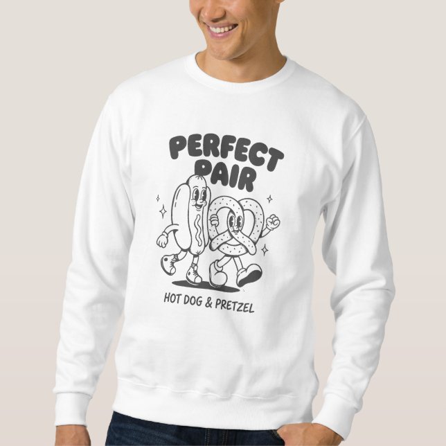 Sudadera Vintage Hot Dog and Pretzel Mascot - Retro (Anverso)