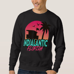 Sudadera Vintage Indialantic Beach Florida Palm Trees Fl Re