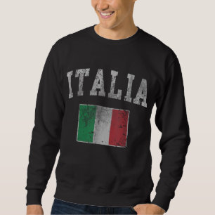 Sudadera Vintage Italia Bandera Italiana Italia Hombres Muj
