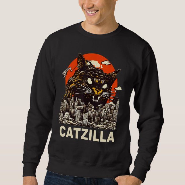 Sudadera Vintage Japanese Sunset Catzilla (Anverso)