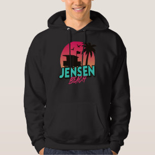 Sudadera Vintage Jensen Beach Florida Palm Trees Fl Retro