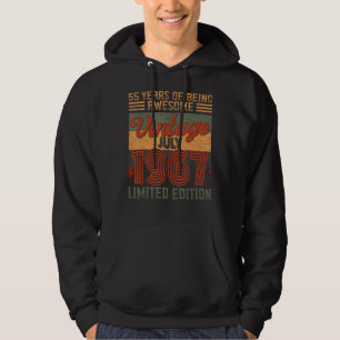 Sudadera Vintage Julio 1967 55 Cumpleaños 55 Años De Ser Aw