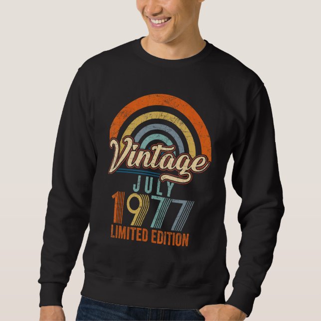Sudadera Vintage Julio 1977 45º cumpleaños (Anverso)