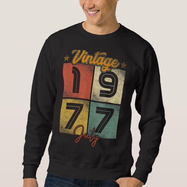 Sudadera Vintage Julio 1977 45 años (Anverso)