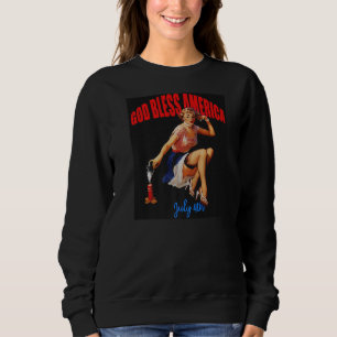 Sudadera Vintage July 4, God Bless America Ilustracion