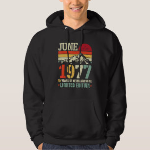 Sudadera Vintage Junio 1977 45 Años De Ser Aterrador