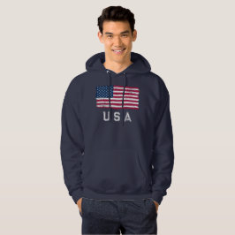 Sudadera Vintage Look US Flag (Texto blanco) Hoodie