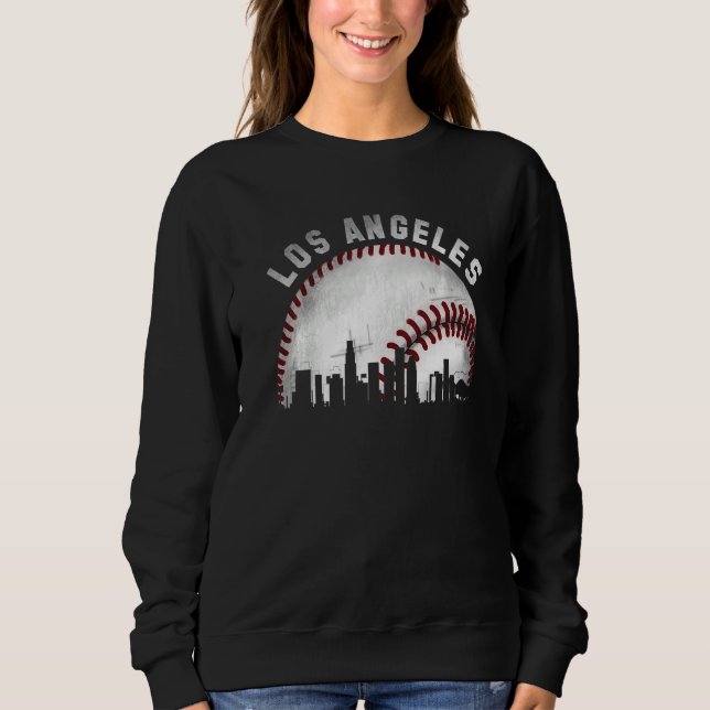 Sudadera Vintage Los Angeles Skyline City Baseball (Anverso)