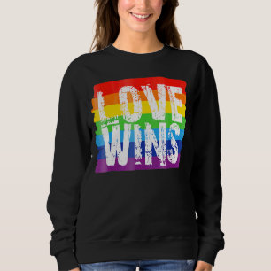 Sudadera Vintage Love Win Rainbow Peace Sign Orgullo Lesbia
