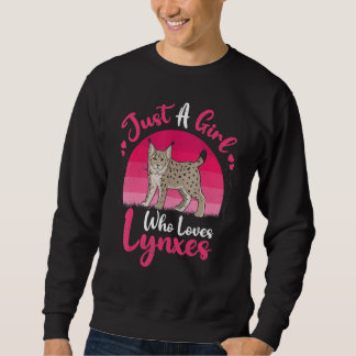 Sudadera Vintage Lynx Animal   Just A Girl Who Loves Lynxes