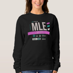 Sudadera Vintage Maldives Mle Airport Code Retro Travel Day